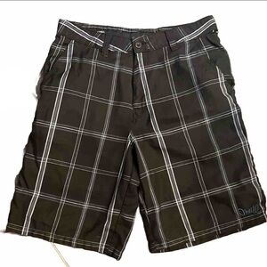 O’Neill Golf Shorts Mens 32 Black Plaid - Great Condition